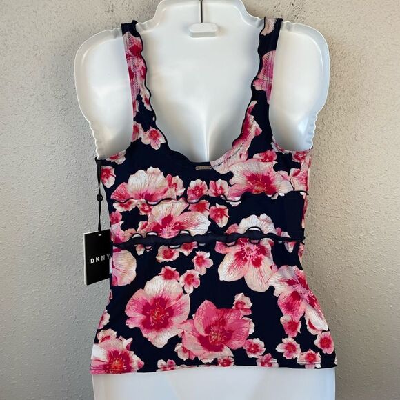 NWT DKNY Floral Tankini Top Multiple Sizes - Picture 3 of 4